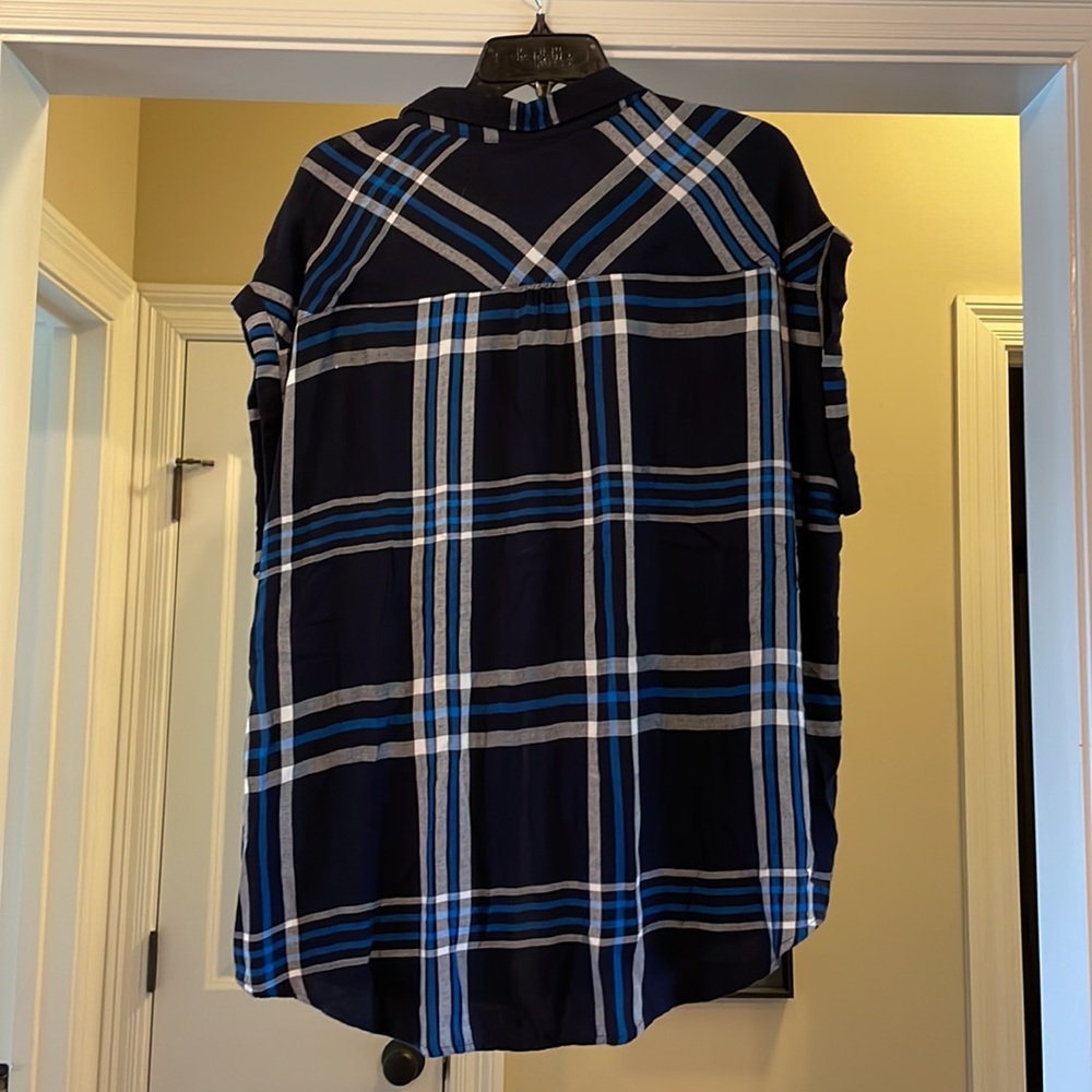 Blue Plaid Button-Up top - Picture 5 of 5